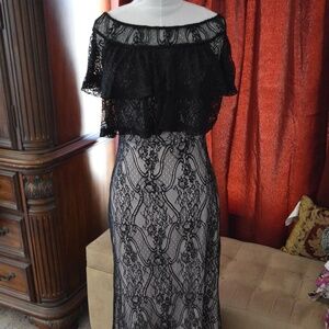 Black Lace Evening Dress - Small  NWOT